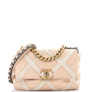 Chanel Medium 19 Flap Bag Crochet Quilted Calfskin